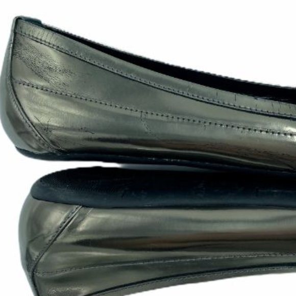 SOLD Burberry Patent Novacheck Silver Buckle Flats - Picture 8 of 12